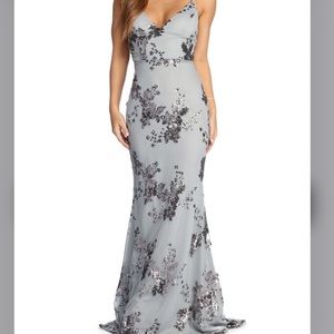 Grey prom dress